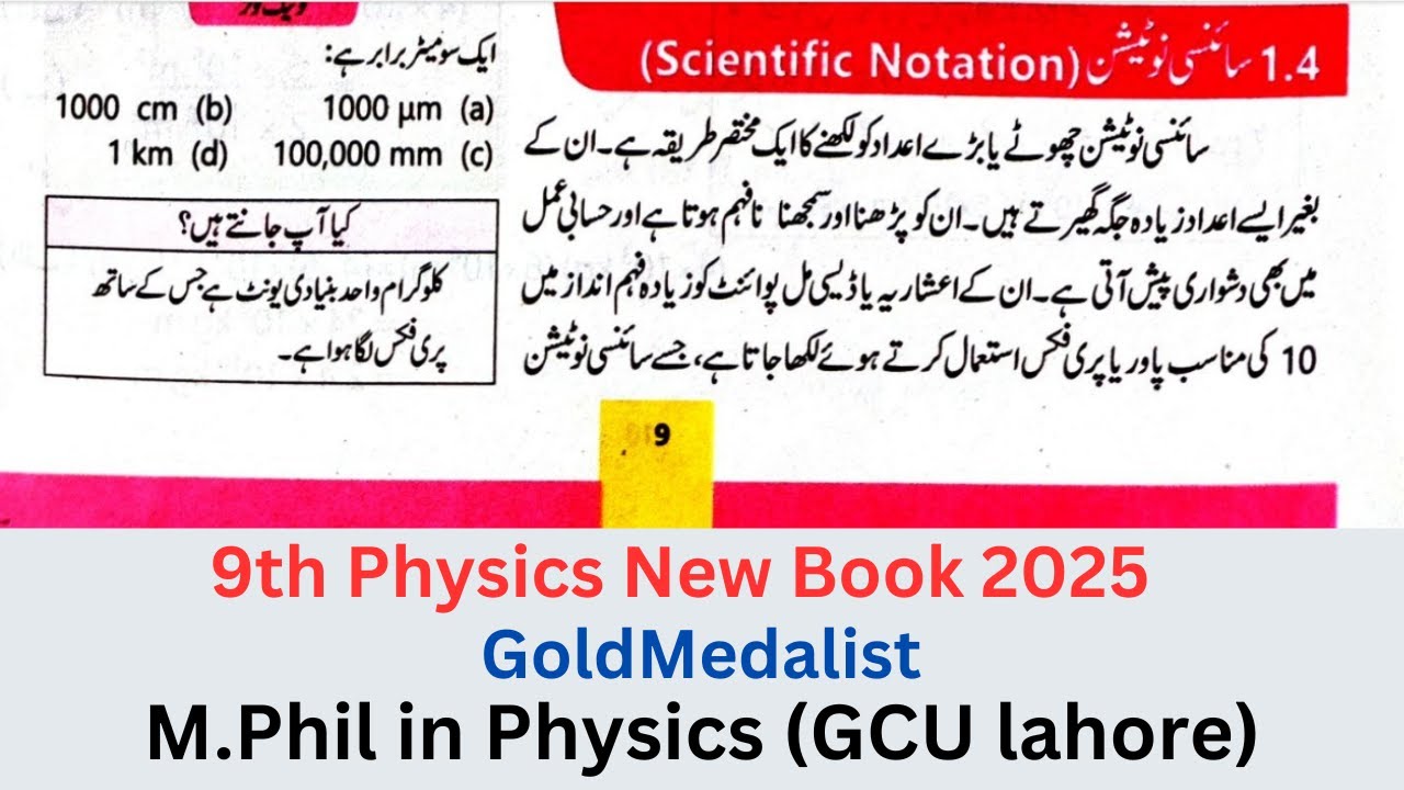 Chapter 1 Class 9th Physics New Book PTB 2025 | Unit 1 Scientific ...