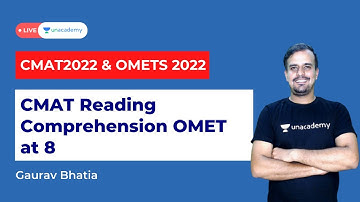 CMAT Reading Comprehension | OMET at 8  | CMAT2022 | Gaurav Bhatia | Unacademy CAT-alyst