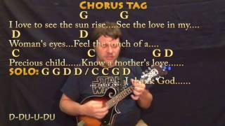 Chicken Fried (Zac Brown) Mandolin Cover Lesson in G with Chords/Lyrics