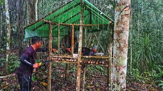 Membuat Shelter di tengah hutan di guyur hujan deras dari siang sampai malam