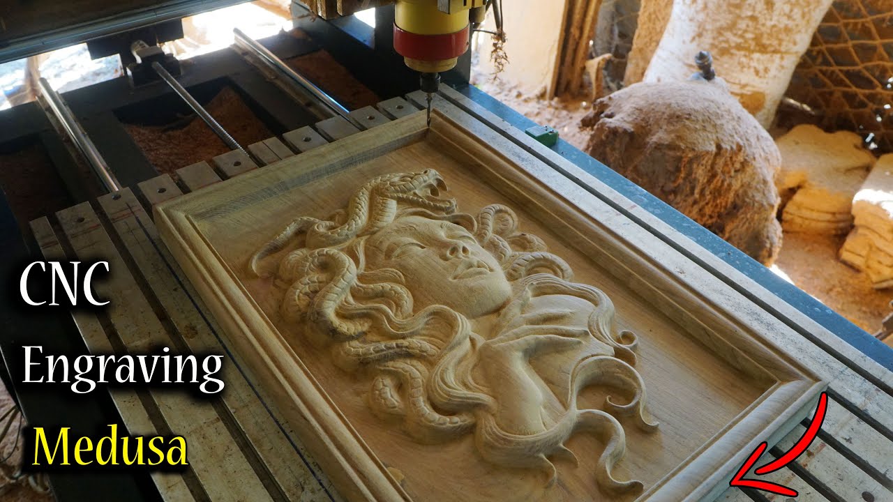 Engraving Medusa/ CNC Woodworking project