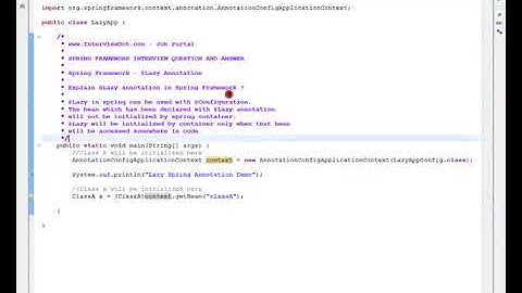 @LAZY ANNOTATION SPRING FRAMEWORK DEMO TAMIL