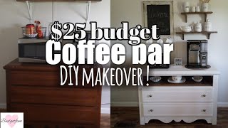 DIY At Home Coffee Bar  Before & After Transformation + Full Process