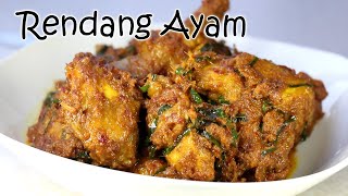 Malaysia仁当鸡令人难以置信的干咖喱风味Chicken Rendang  A Dry Curry Dish With Incredible Flavour | Rendang Ayam