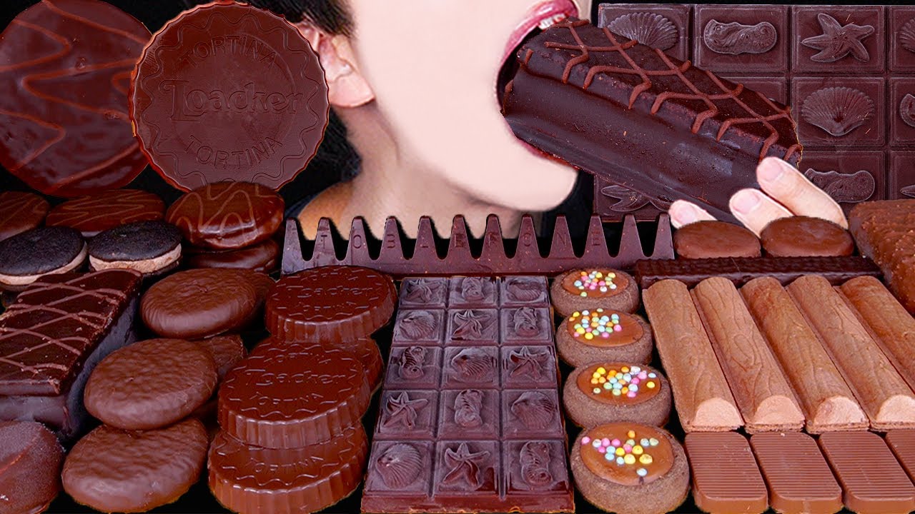 ASMR KITKAT CHOCOLATE ICE CREAM OREO KINDER NUTELLA DESSERT MUKBANG 초콜릿 먹방 チョコレート 咀嚼音 EATING SOUNDS