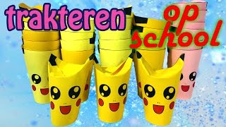 Trakteren op school - Schattige Pikachu (Pokemon) traktatie voor popcorn