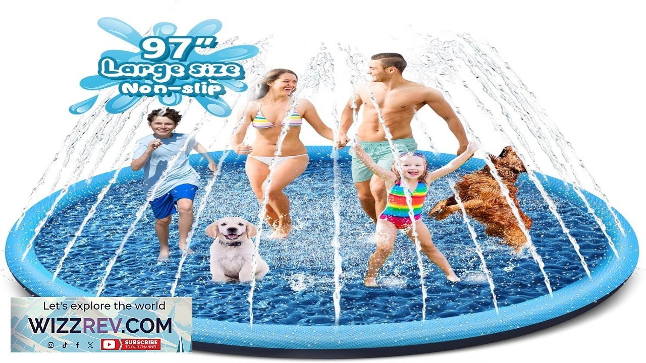 YAUNGEL Splash Pad for Dogs 97in Non Slip Splash Sprinkler Pad Review