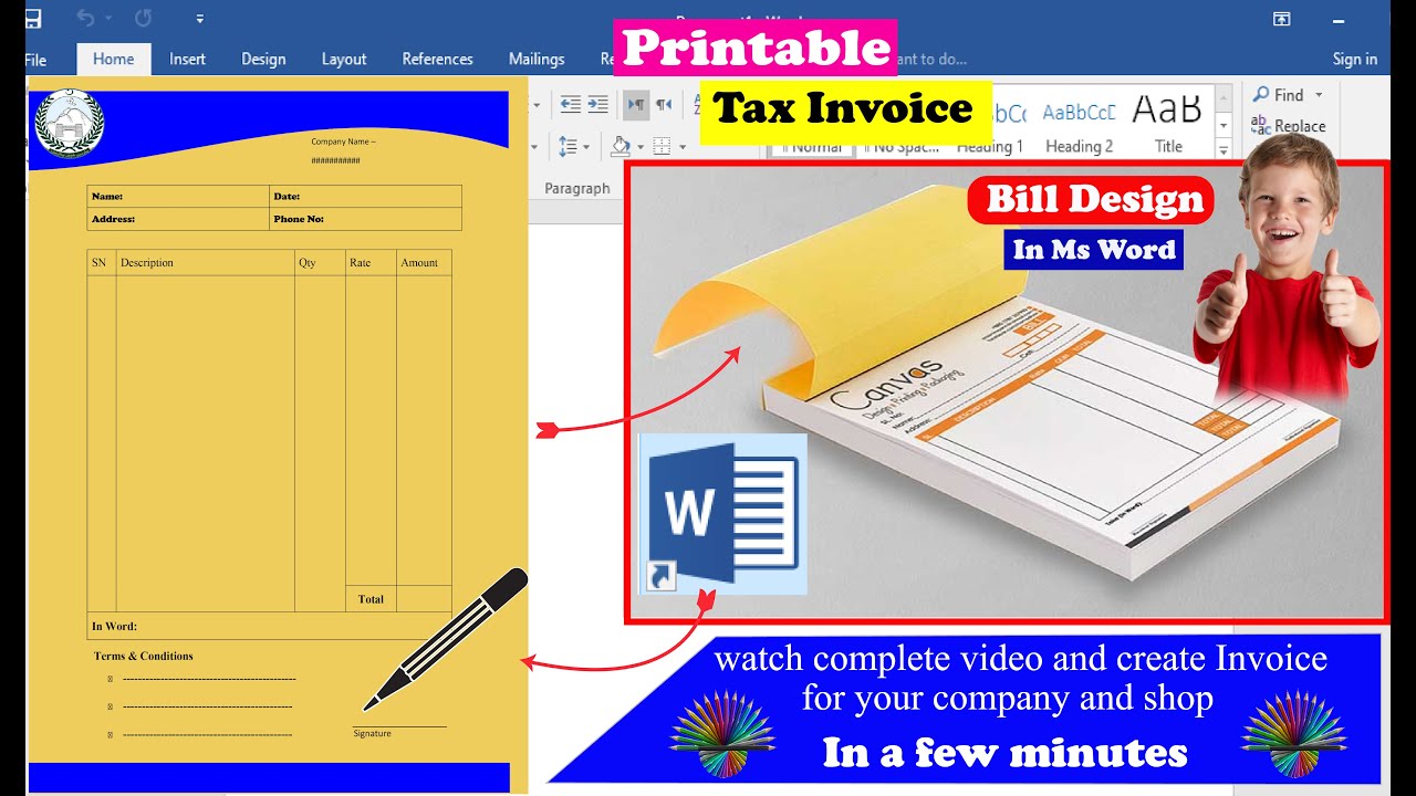 How To Make Bill Book In MS Word Bill Invoice In MS Word MS Word how-to-make-bill-book-in-ms-word-bill-invoice-in-ms-word-ms-word