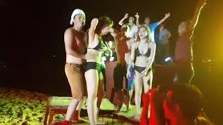 Vietnam girls dancing sexy at pool beach party