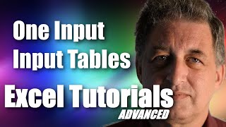 #01 Excel 365 Tutorial Advanced - One Input   Input Tables