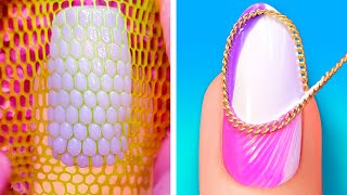 Сreative nail designs for your next manicure. Cool nail hacks
