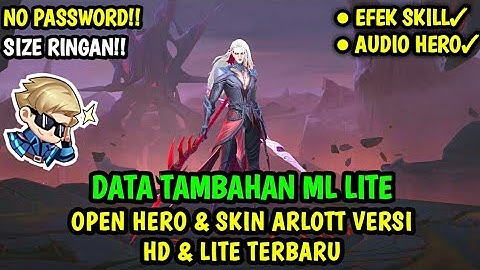Data Open Hero Arlott & Skinnya Versi HD & Lite Terbaru | Data Tambahan ml lite