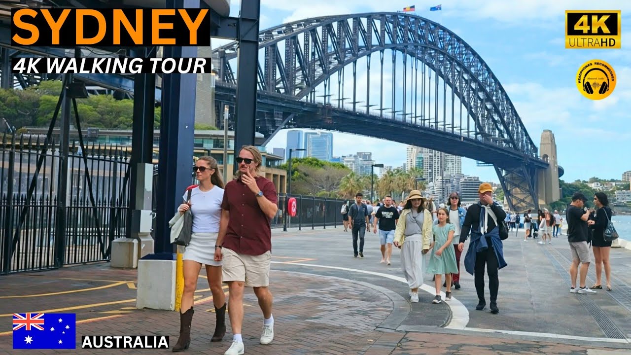 Sydney 4K Walking Tour | Opera House to Pitt Street Mall CBD City Walk | 60FPS