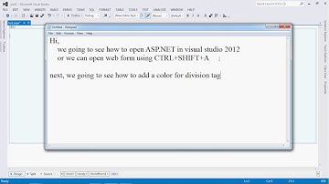 How to open ASP.NET in visual studio 2012 ( .NET part 1)