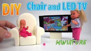 How to make a miniature chair and led tv subscribe, share comment.
material: foam plastic or styrofoam