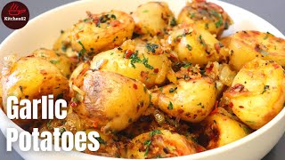 How to make garlic potatoes on a pan | Easy Garlic potatoes recipe