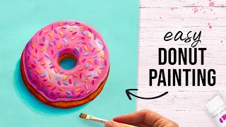 How to Paint a Donut in Acrylics | Easy Food Art Tutorial