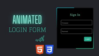 Animated Login Form | Login Page using Html CSS #html5  #css3