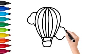Hot Air Balloon Painting & Coloring Page Marker Pen for Kids & Toddlers | Chunnu Munnu Kids World