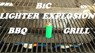 BiC vs grill . Lighter explosion. DONT BBQ Grill Your BiC Lighter.