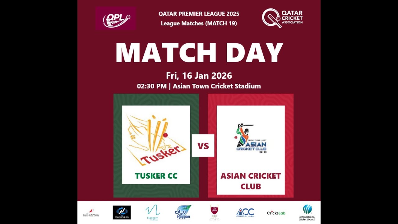 Tusker CC  | VS | Asian CC | West End Cricket Stadium | Q P L 2025 powered by Regency Tours &Travels