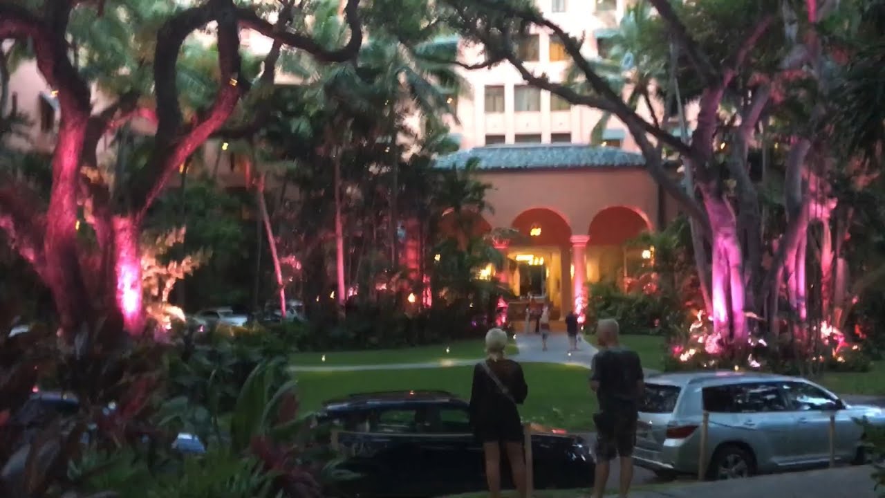 A Walk Through the Royal Hawaiian Hotel Resort, lobby, gardens