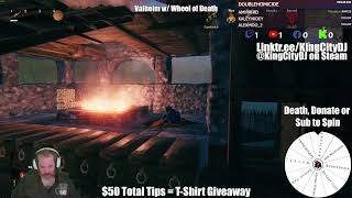 Valheim w/ Wheel of Death dares every time I die. Show your support at linktr.ee/kingcitydj