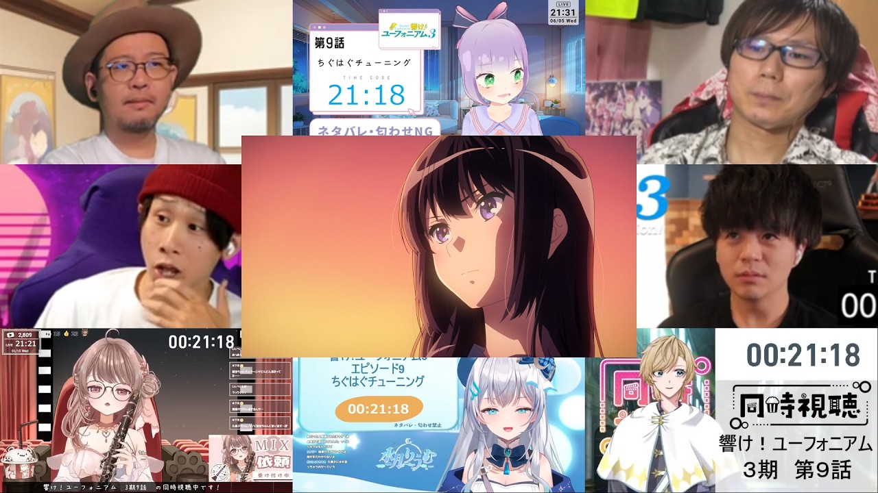 響け！ユーフォニアム 3期 9話 メガリアクション 同時視聴 - Hibike