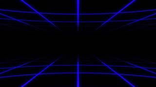 4K Blue Neon Cyber 3D Grid Background. 10HR