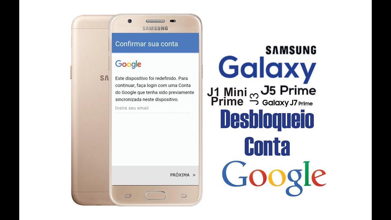 como desbloquear conta google j5 prime 2018