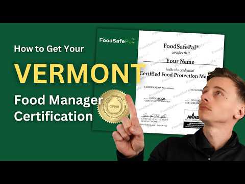 Vermont Food Manager Certification How to Get Certified