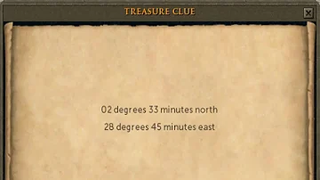 Runescape Clue Scroll - 02 Degrees 33 Minutes North - 28 Degrees 45 Minutes East