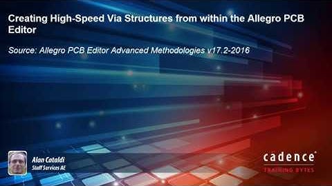 Creating High Speed Via Structures from with the Allegro PCB Editor