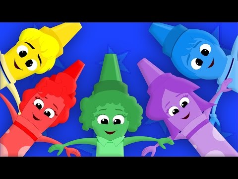 five little crayons | jumping on the bed | crayons song | learn colors | Kids Tv Nursery Rhymes