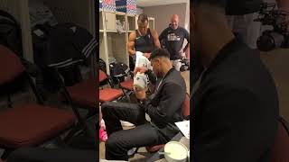 Giannis can't believe Tacko Fall's shoe size 😂 Wealth