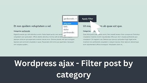 WordPress Ajax filter posts using the Category | Filter post by category using ajax WordPress Hindi