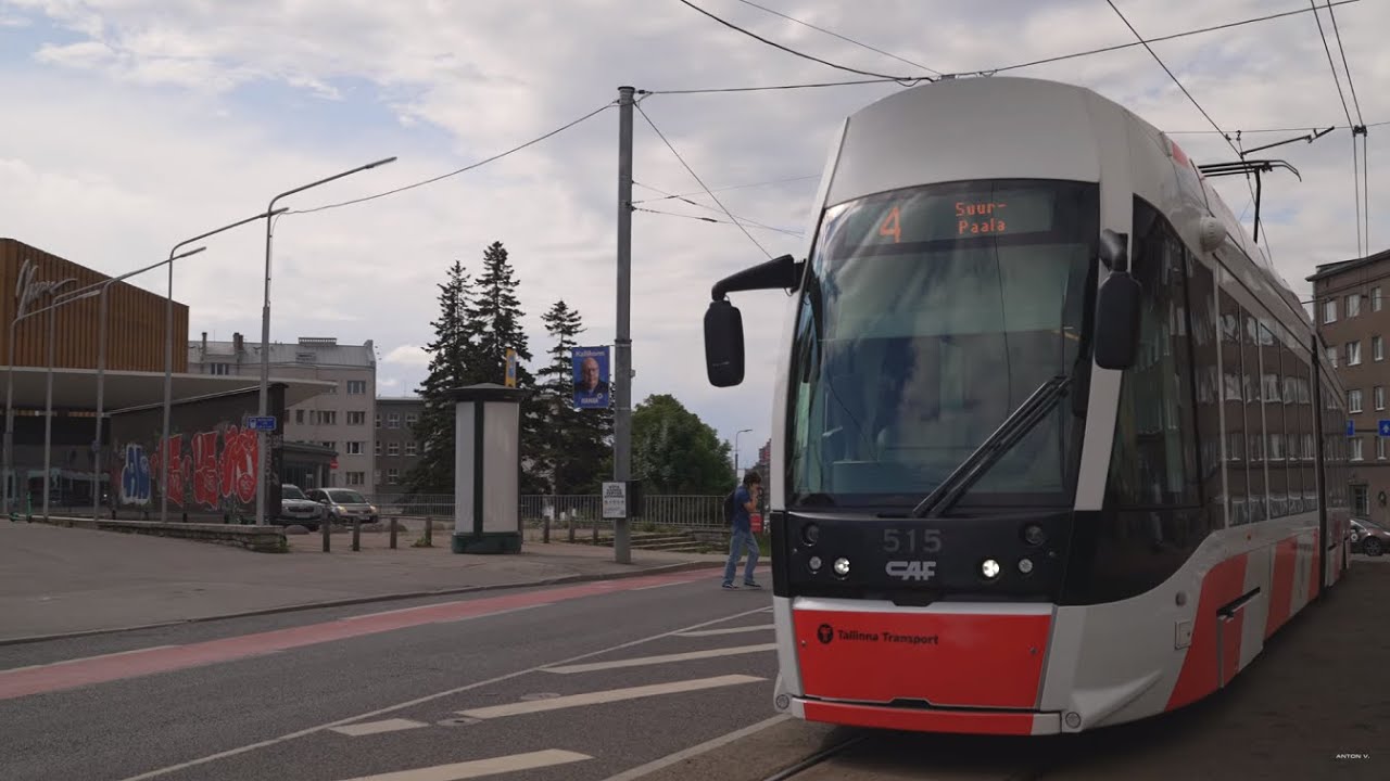 Estonia, Tallinn, tram 4 ride from Kosmo to Suur-Paala