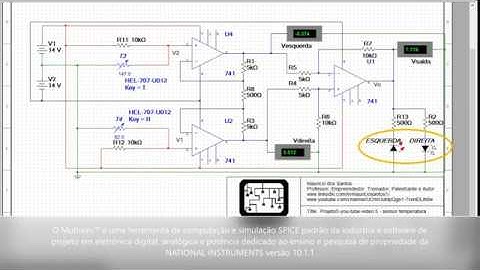 Simulação no Multisim de um Sensor de temperatura