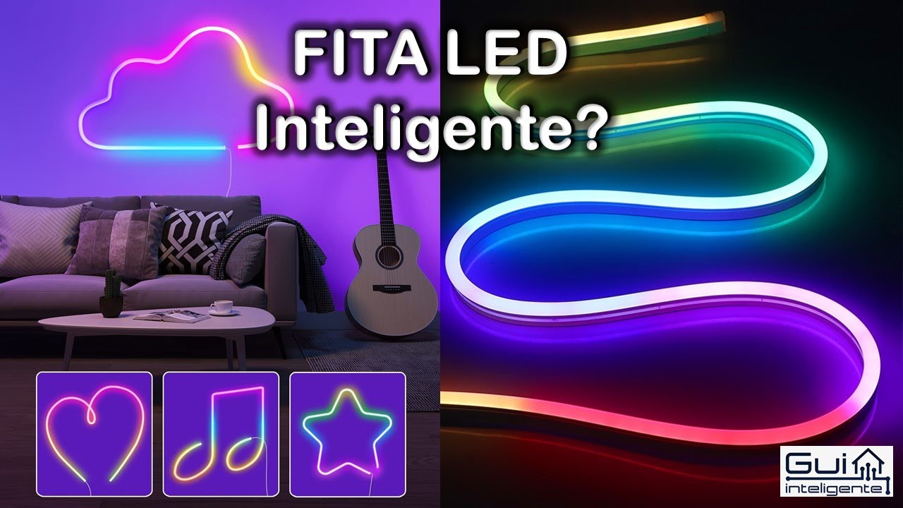 Fita de LED FLEXÍVEL Neon RGB Inteligente | Compatível com Alexa e Google Home