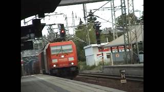 Freight train with DB Railion 185 252-4 passes through the station #185 #cargo #trainspotting
