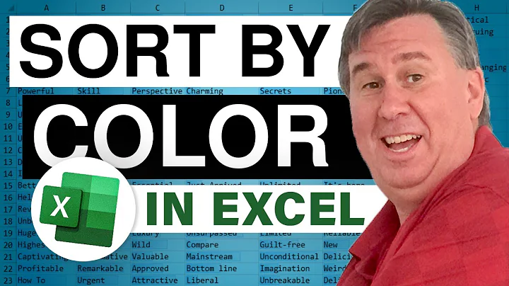 Excel - How To Quickly Sort Data In Excel By Color - Episode 1317