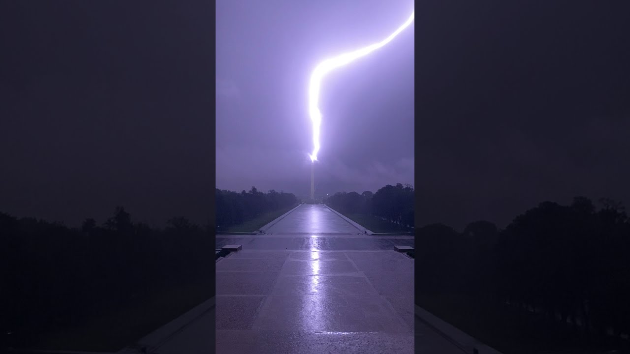 Lightning Hits Washington Monument ViralHog