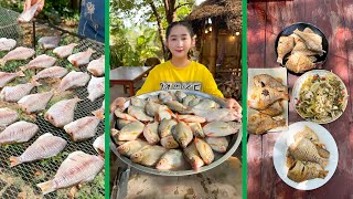 Mommy Chef make dried fish and cook 3 delicious recipe - Fish 3 recipes | Cooking with Sros