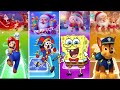 Super Mario vs POMNI vs SpongeBob vs PAW Patrol Tiles Hop