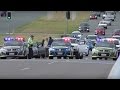 Police stop traffic and clear people from the bridge for RAAF F/A-18 flyover in Canberra