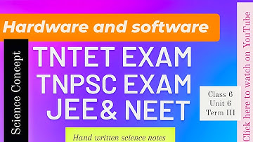 concept of hardware and software in computer 🖥️  TNPSC | TNTET | NEET | JEE Science | class 6 term 3