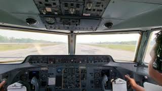 Fokker 50 aircraft landing in Jashore Airport Cockpit View screenshot 5