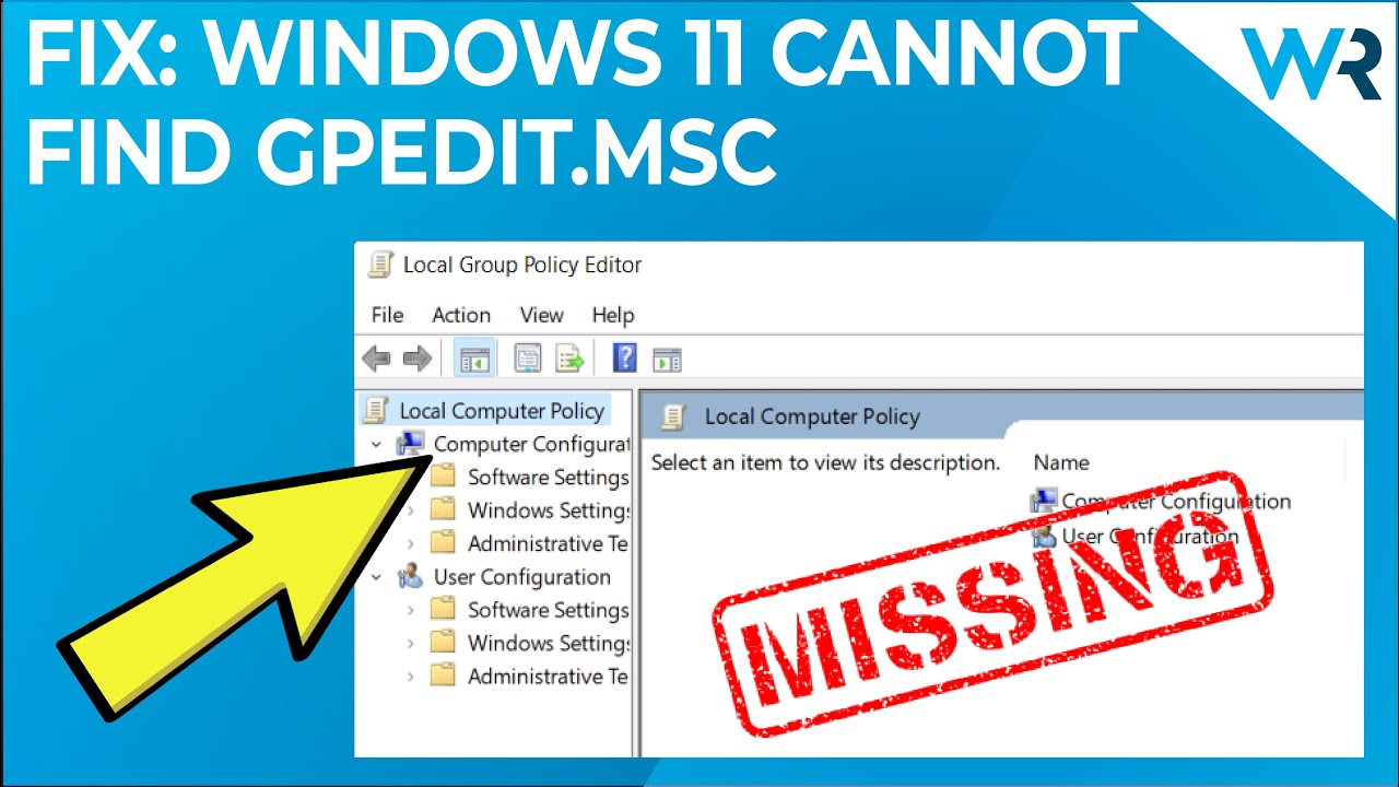 can't find local group policy editor windows 11