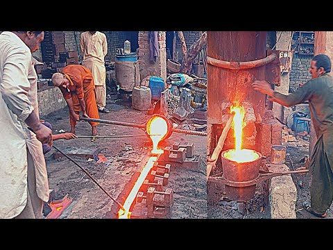 Amazing technique flour mill weight casting process in a iron facktory.