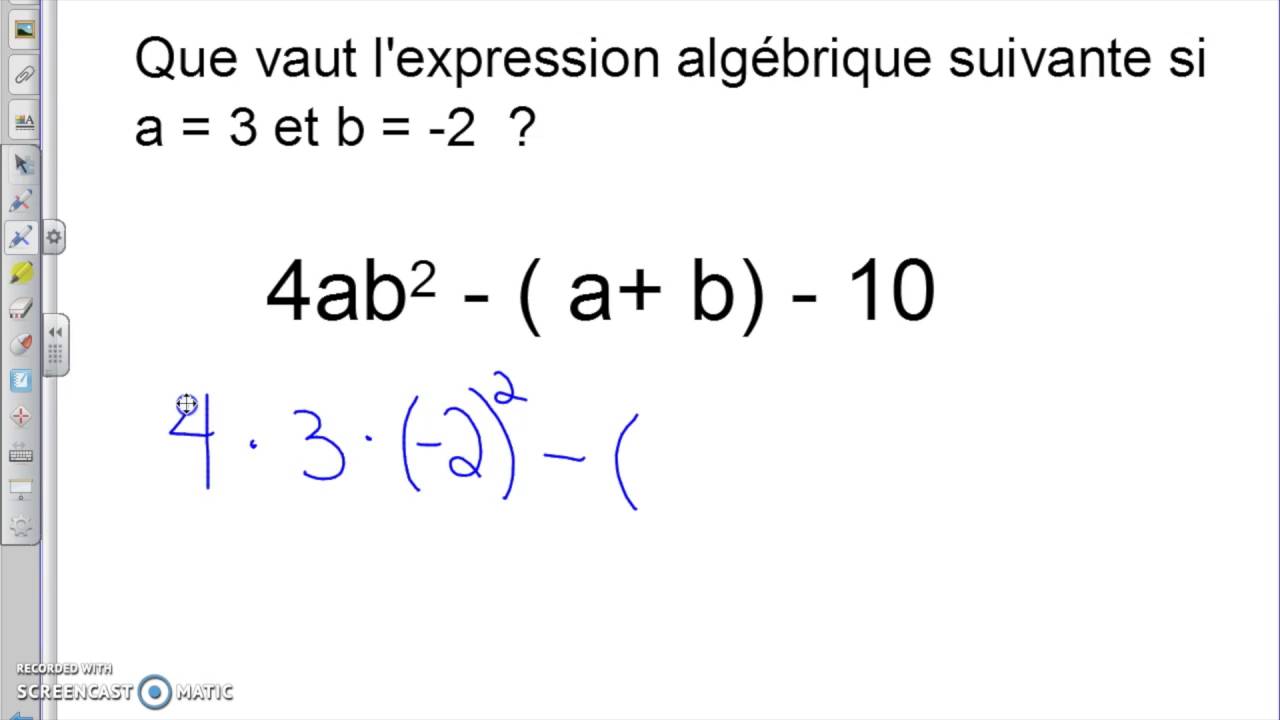 MATHS - Éval. num. d'une expression algébrique - YouTube